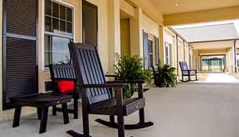 the porch of a nursing home