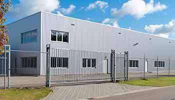 the exterior of a warehouse