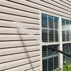 Power washing side of house