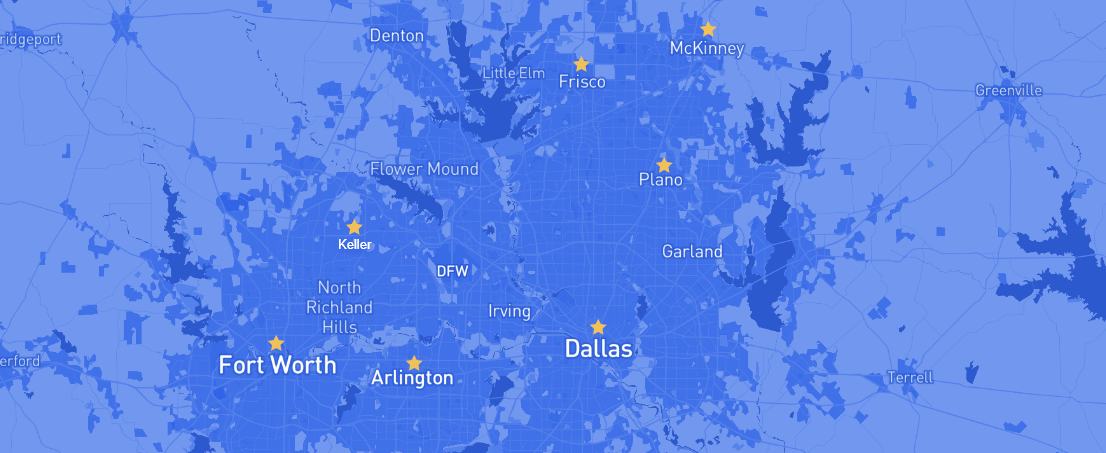 Map of service area